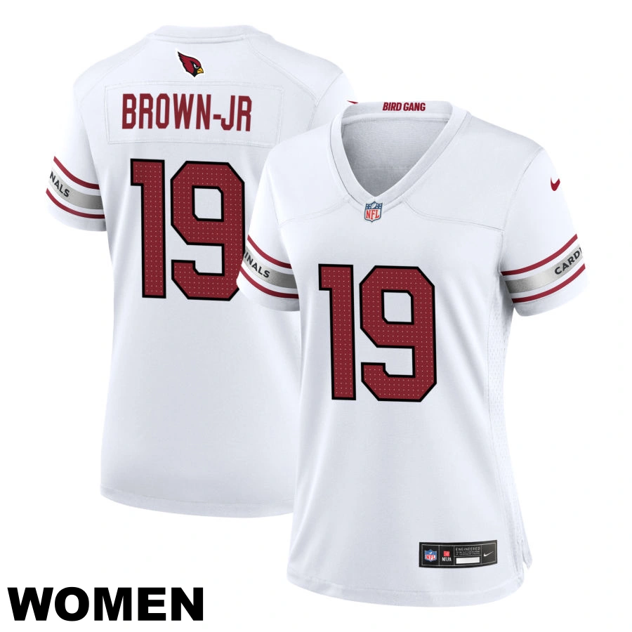 Women's Arizona Cardinals #19 Anthony Brown Jr White Game Jersey